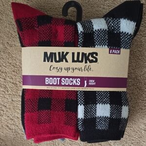 Muk Luks Boot Socks - 6 Pack NWT